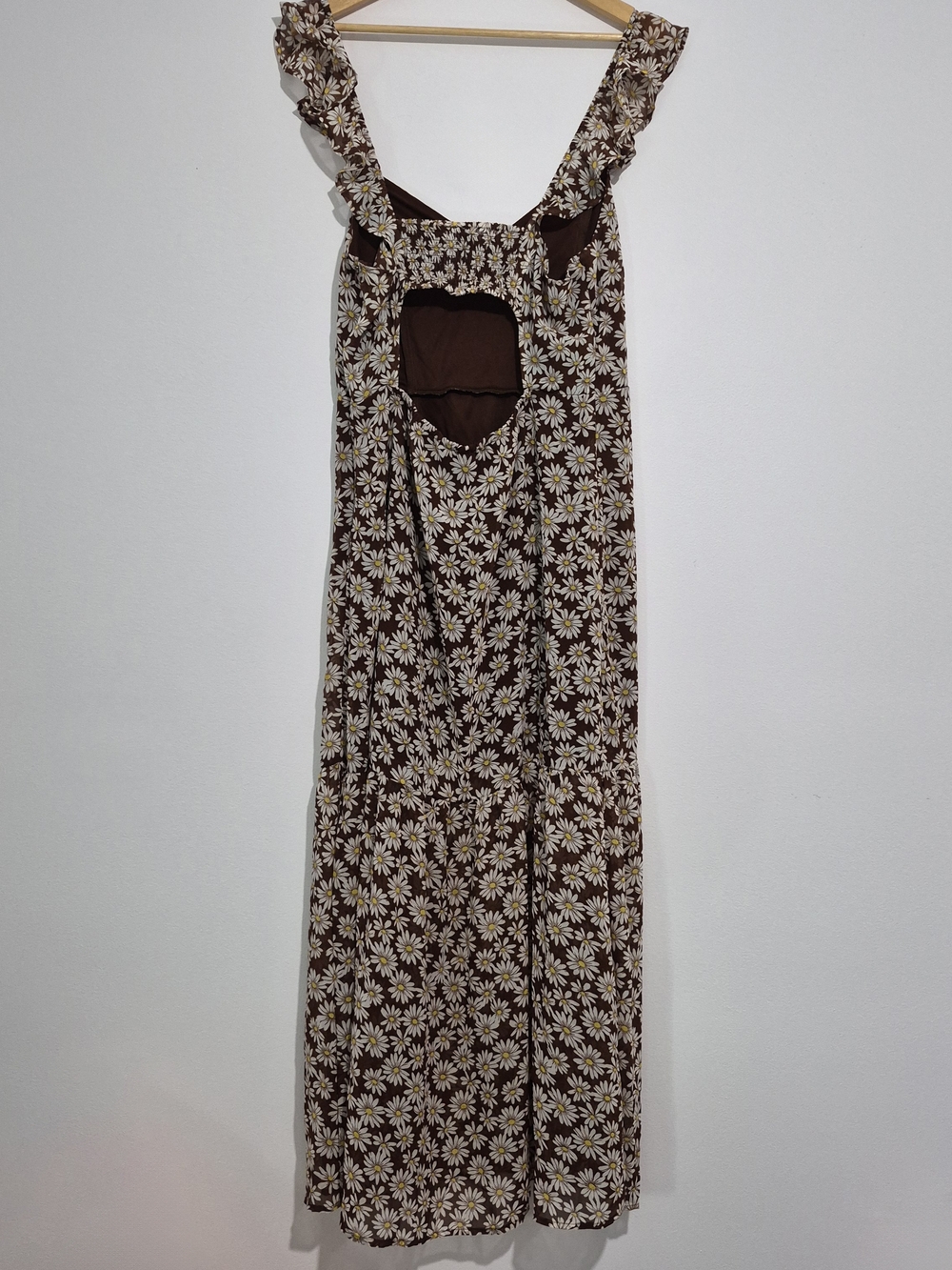 H & M DIVIDED Brown Daisy Print Maxi Sundress - Picture 2 of 5
